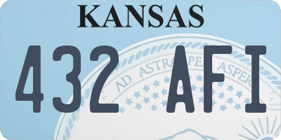 KS license plate 432AFI