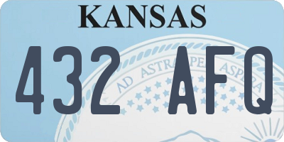 KS license plate 432AFQ