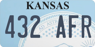 KS license plate 432AFR