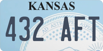 KS license plate 432AFT