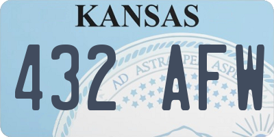 KS license plate 432AFW