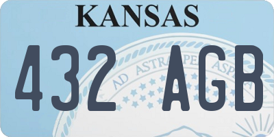 KS license plate 432AGB