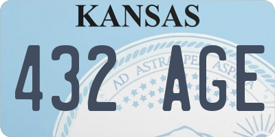 KS license plate 432AGE