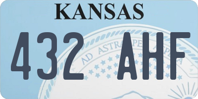 KS license plate 432AHF