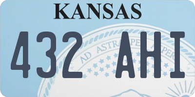 KS license plate 432AHI