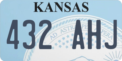 KS license plate 432AHJ