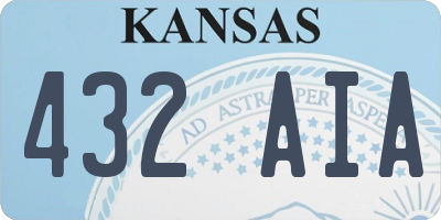 KS license plate 432AIA