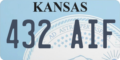 KS license plate 432AIF