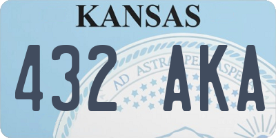 KS license plate 432AKA