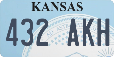 KS license plate 432AKH