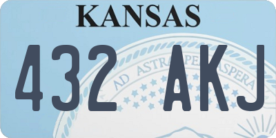 KS license plate 432AKJ