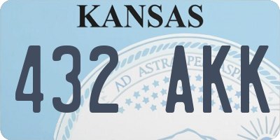 KS license plate 432AKK