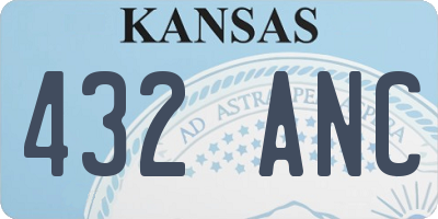 KS license plate 432ANC