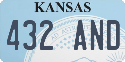KS license plate 432AND