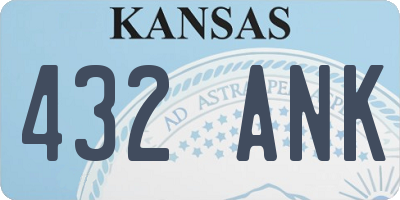 KS license plate 432ANK