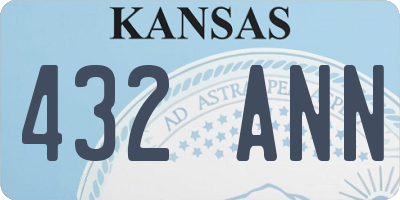 KS license plate 432ANN