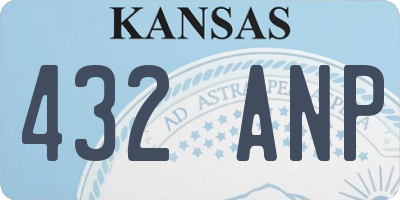 KS license plate 432ANP