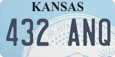 KS license plate 432ANQ