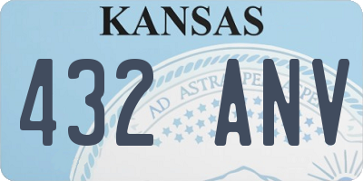 KS license plate 432ANV