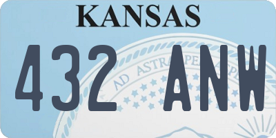 KS license plate 432ANW