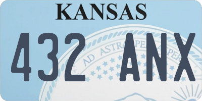 KS license plate 432ANX