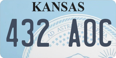 KS license plate 432AOC