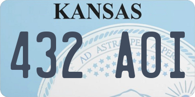 KS license plate 432AOI