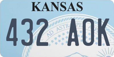 KS license plate 432AOK