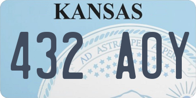 KS license plate 432AOY