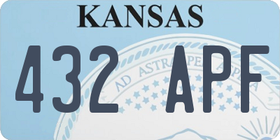 KS license plate 432APF