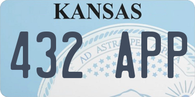KS license plate 432APP
