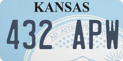 KS license plate 432APW