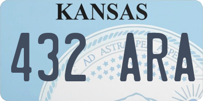 KS license plate 432ARA