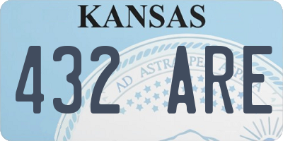 KS license plate 432ARE