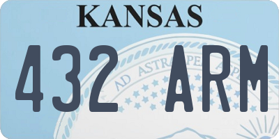 KS license plate 432ARM