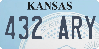 KS license plate 432ARY