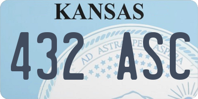KS license plate 432ASC