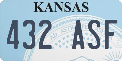 KS license plate 432ASF