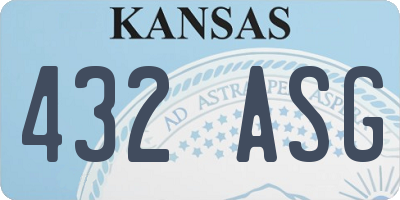 KS license plate 432ASG