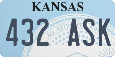 KS license plate 432ASK