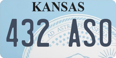 KS license plate 432ASO