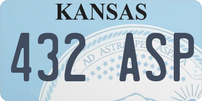 KS license plate 432ASP