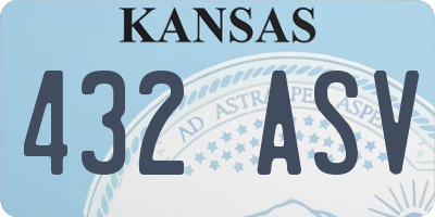 KS license plate 432ASV