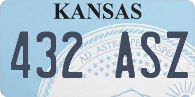 KS license plate 432ASZ
