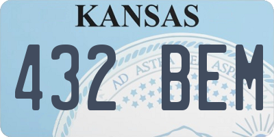 KS license plate 432BEM