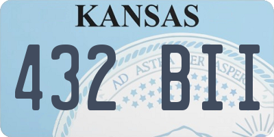 KS license plate 432BII