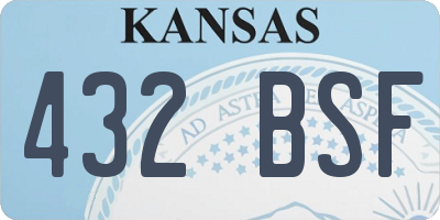 KS license plate 432BSF