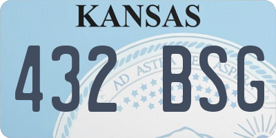 KS license plate 432BSG