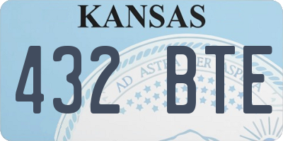 KS license plate 432BTE