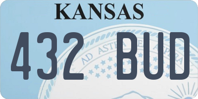 KS license plate 432BUD